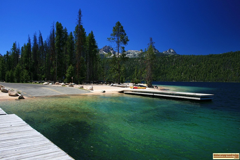Sandy Beach Boat Ramp is the boat access point for Redfish Lake.