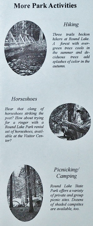 Informational signs at Round Lake State Park.