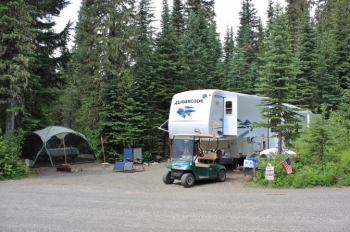 Camping in Washington's Takhlakh Lake Campground.