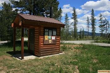 Thatcher Creek Campgrounds 'log style" outhouse.