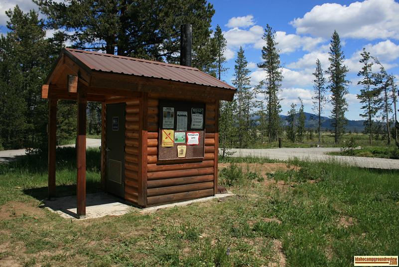 Thatcher Creek Campgrounds 'log style" outhouse.