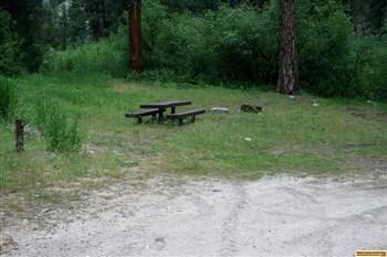 Campsite #3 in Willow Creek Campground in the Sawtooth National Forest.