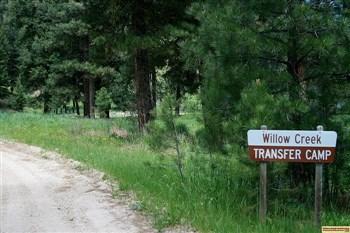 Willow Creek Transfer Camp entrance