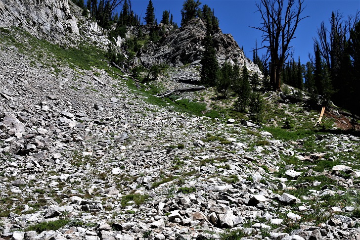 The trail up on the north side of Bridal Veil Falls.