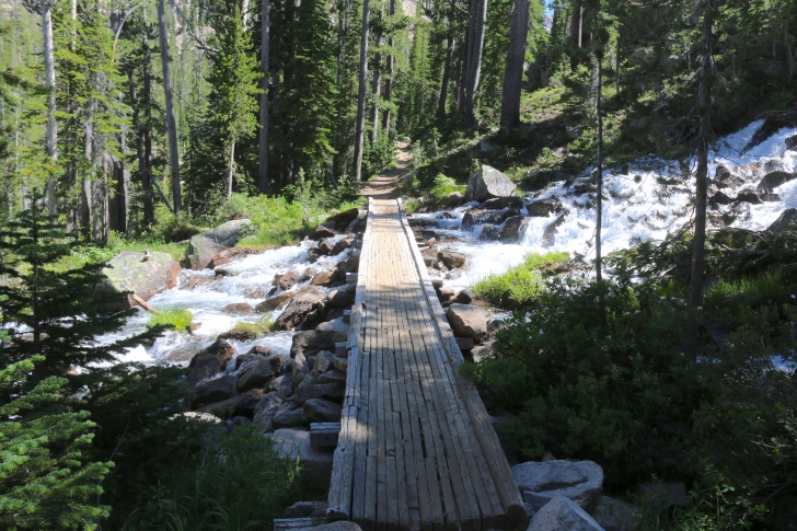 A picture of the the stream a short distance below Imogene Lake as it tumbles down a hill.