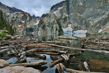 Goat Lake near Stanley, Idaho in the Sawtooth Mountains.